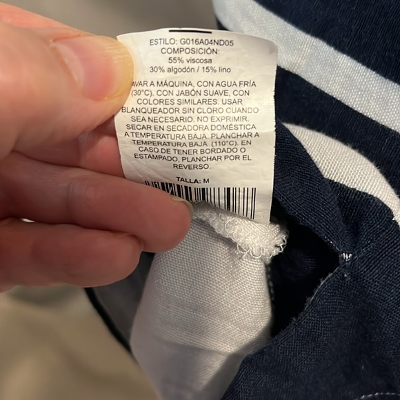 Cosmo & co Navy & light grey striped dress Size M Good used condition - Picture 5 of 5